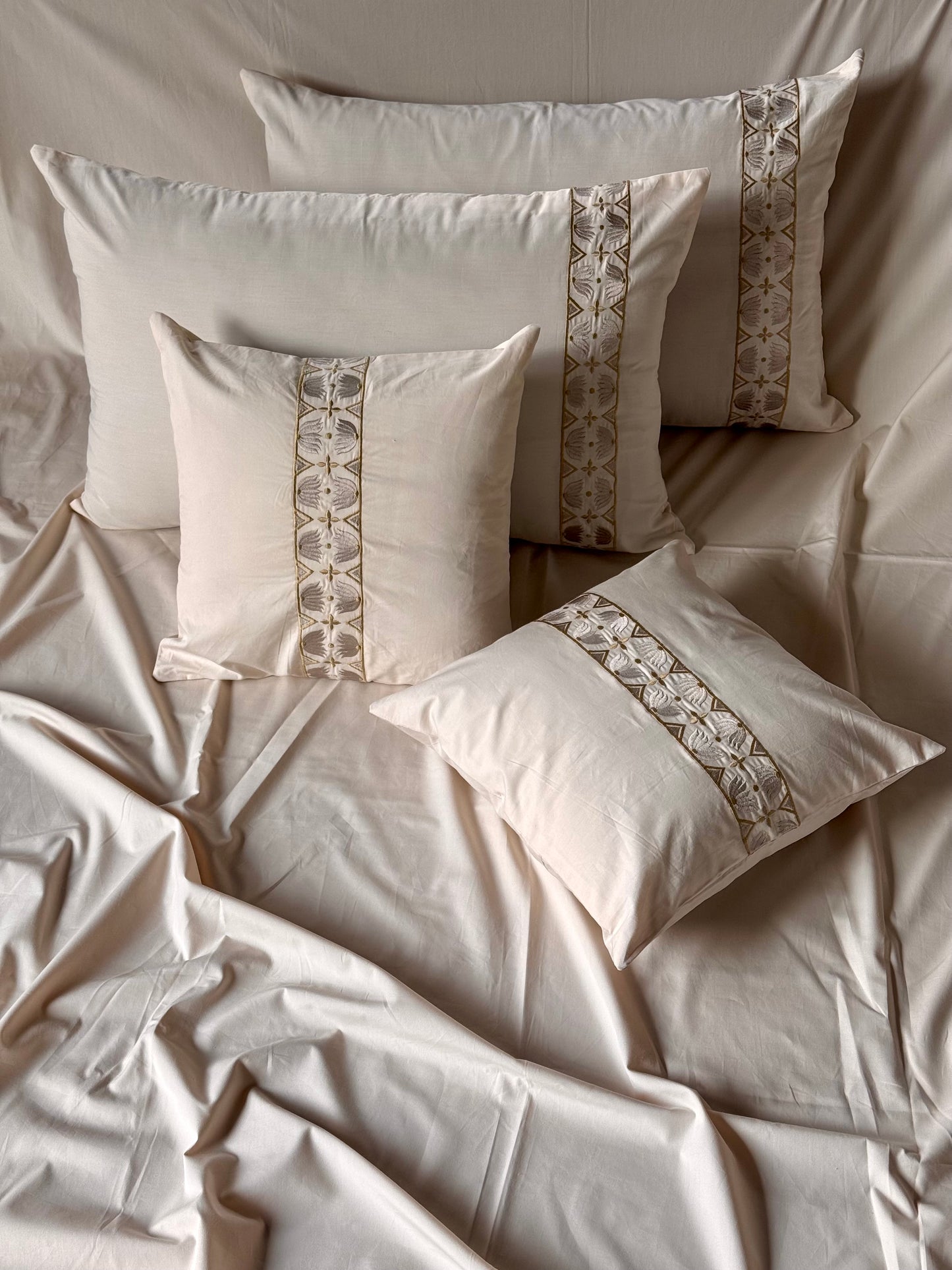 The Light Beige Lotus Bedsheet