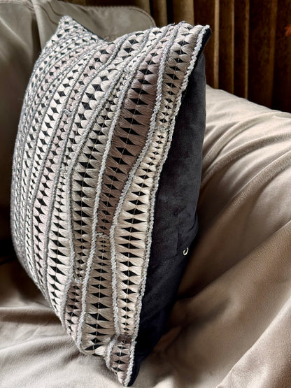 The Black Grey Azra Cushion Cover