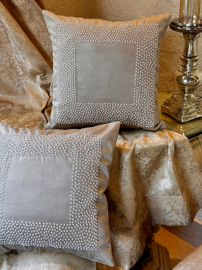 The Ivory Beaded Cushion Cover