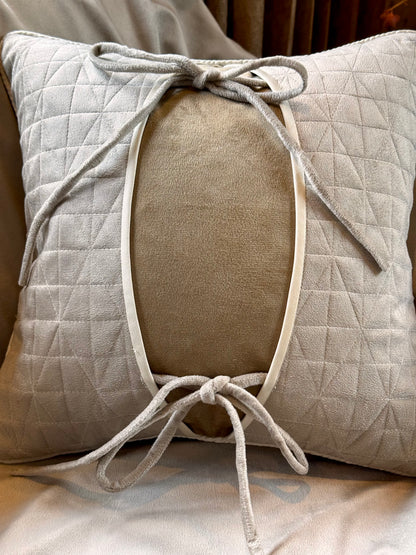 The Beige Bow Tie Cushion Cover