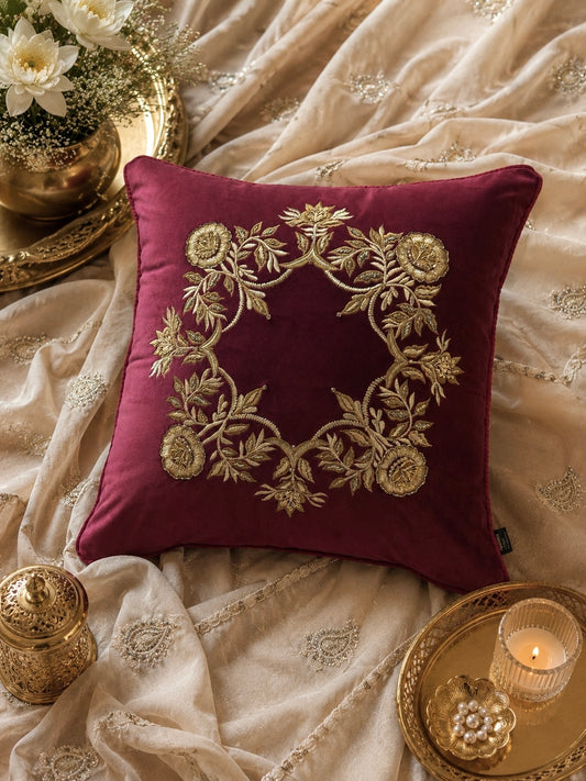 The Ruby Wreath Cushion Cover