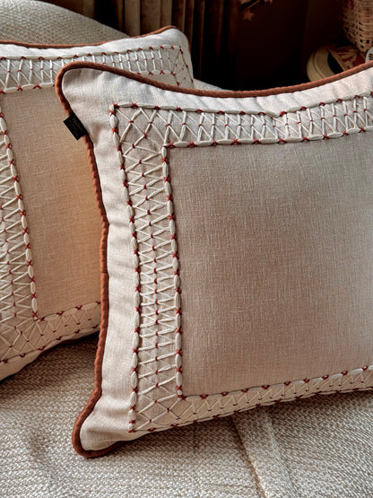 The Terracotta Cross Stitch Cushion Cover