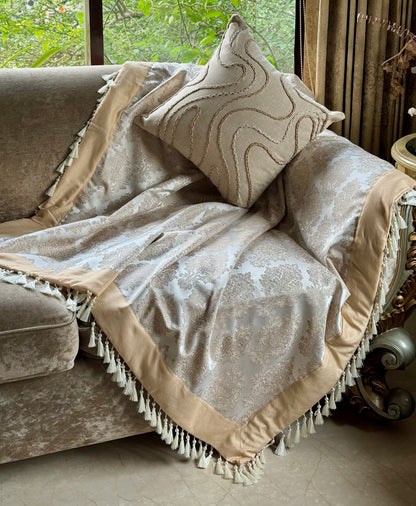The Beige Tassel Throw