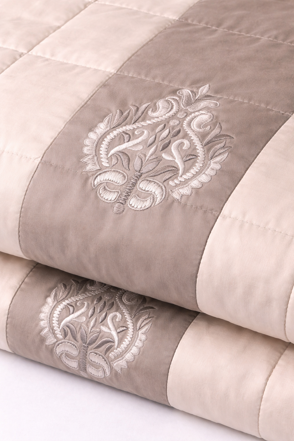 The Beige Stripe Baroque Quilt