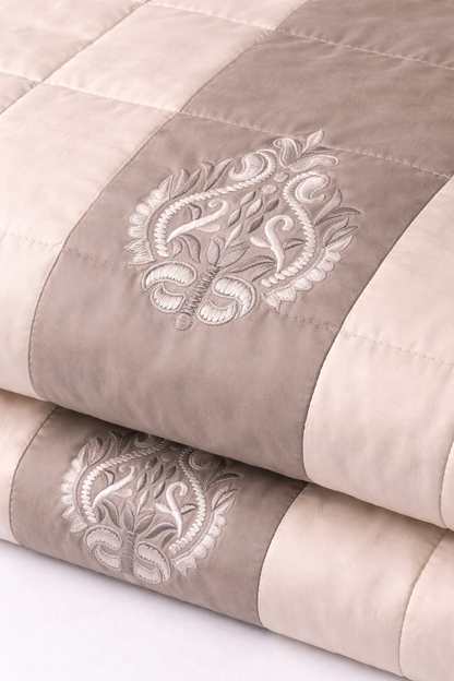 The Beige Stripe Baroque Quilt