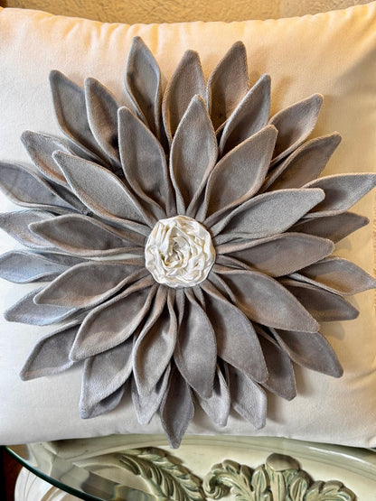 The White 3D Floral Cushion