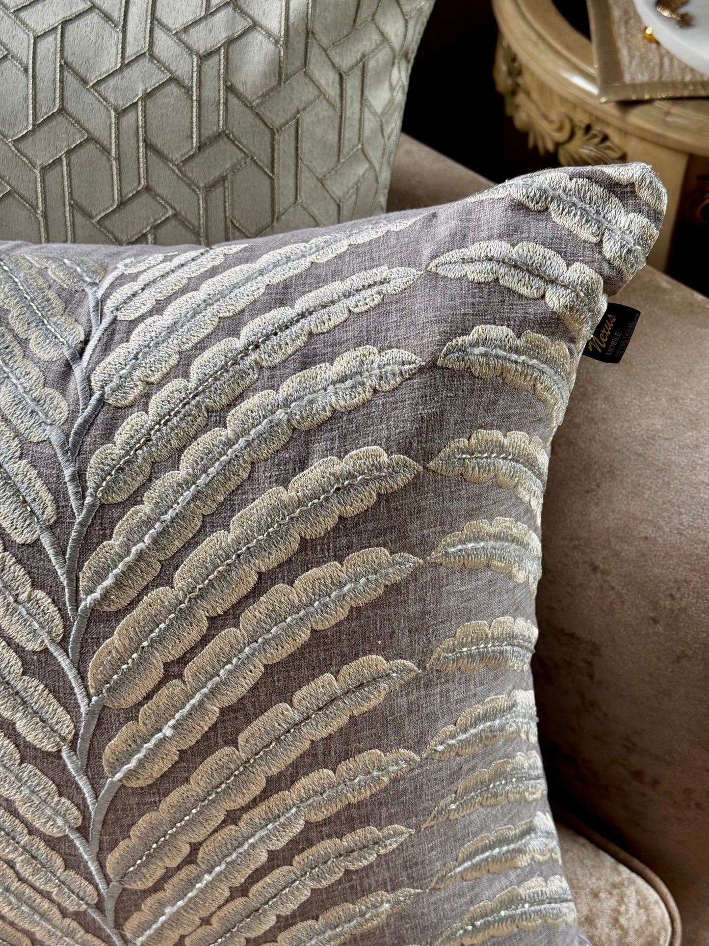 The Grey Folia Cushion Cover