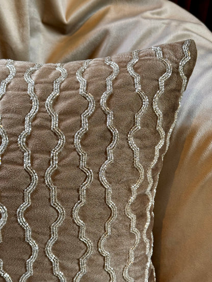 The Brown Bead Cushion Cover