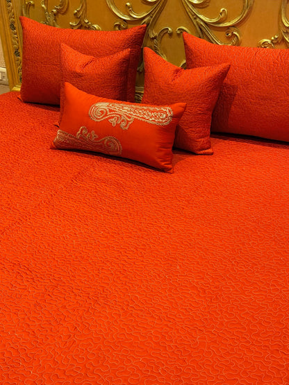 The Orange Paisley Bedding Set