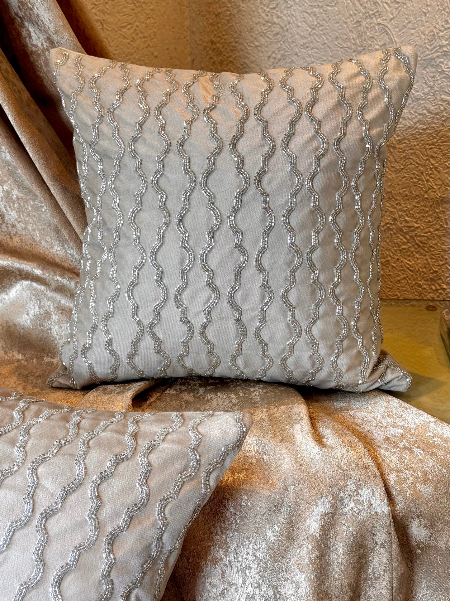The Ivory Bead Cushion Cover