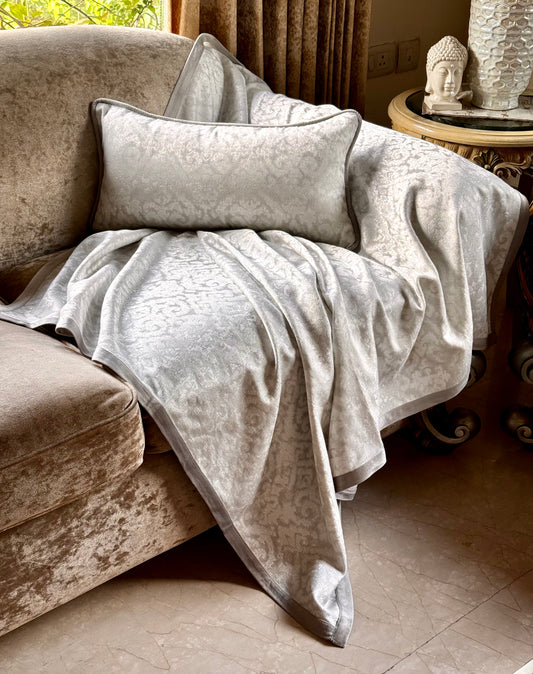 The Chrome Grey Aztec Throw