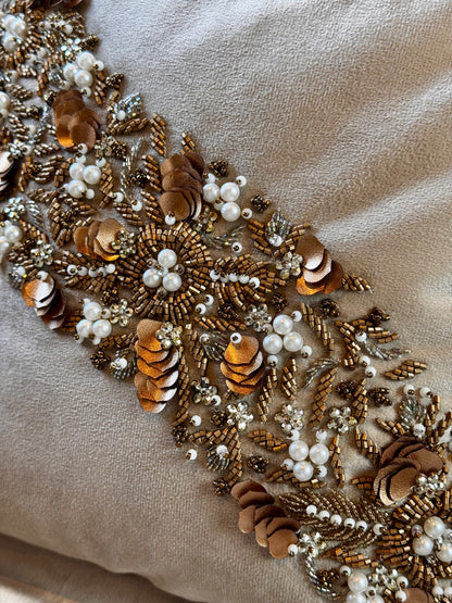 The Gilded Bloom Cushion Cover