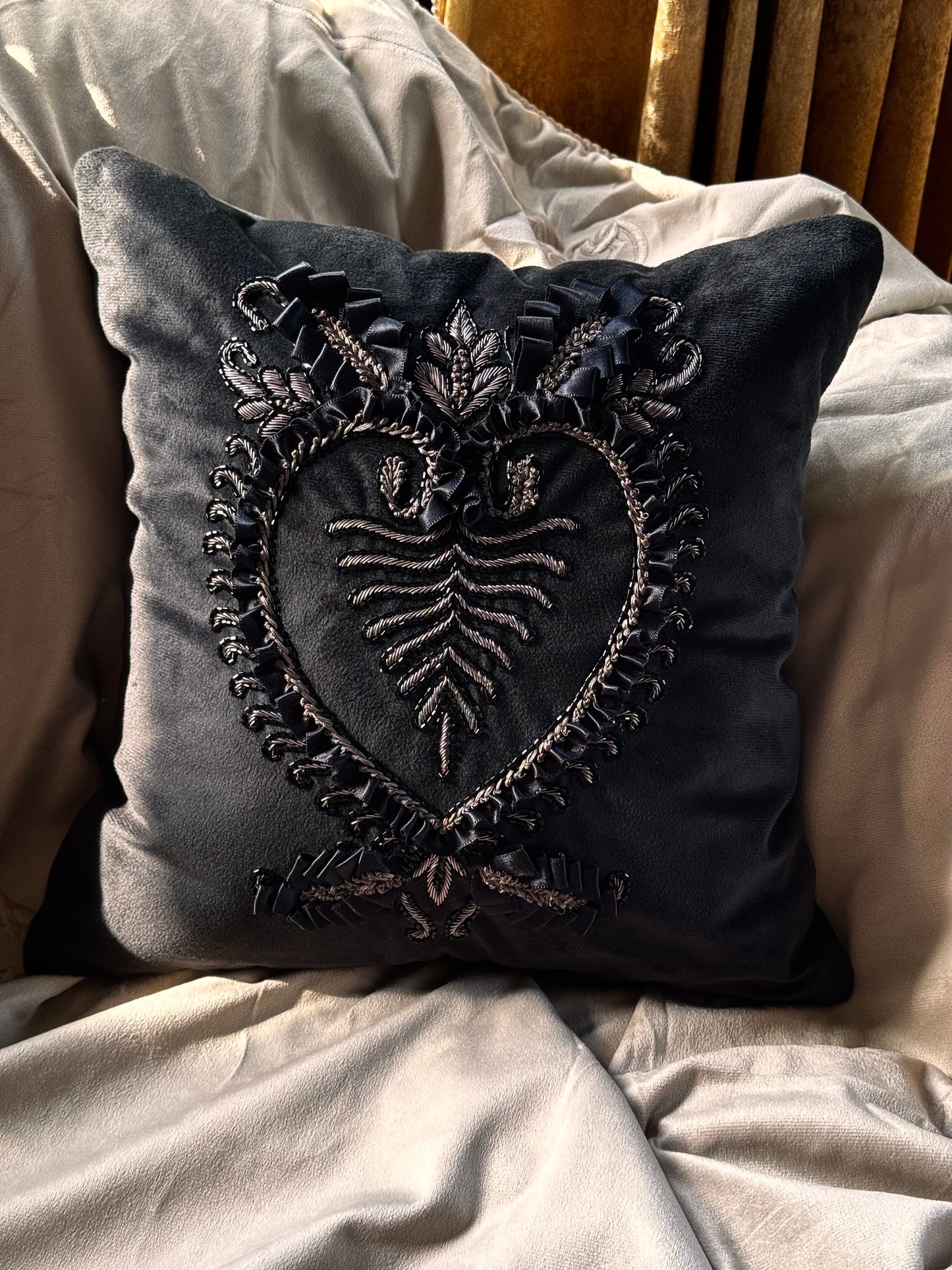 The Black Heart Cushion Cover