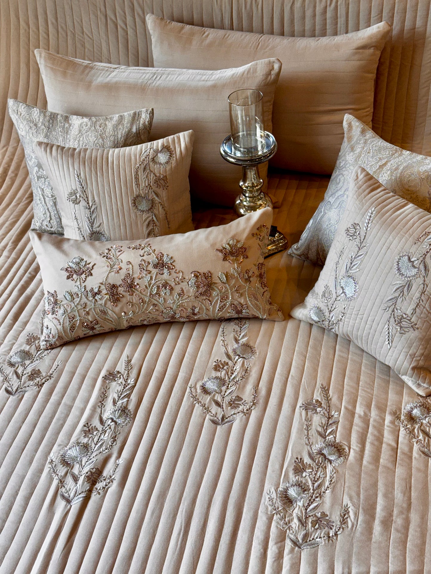 The Beige Bloomé Bedding Set
