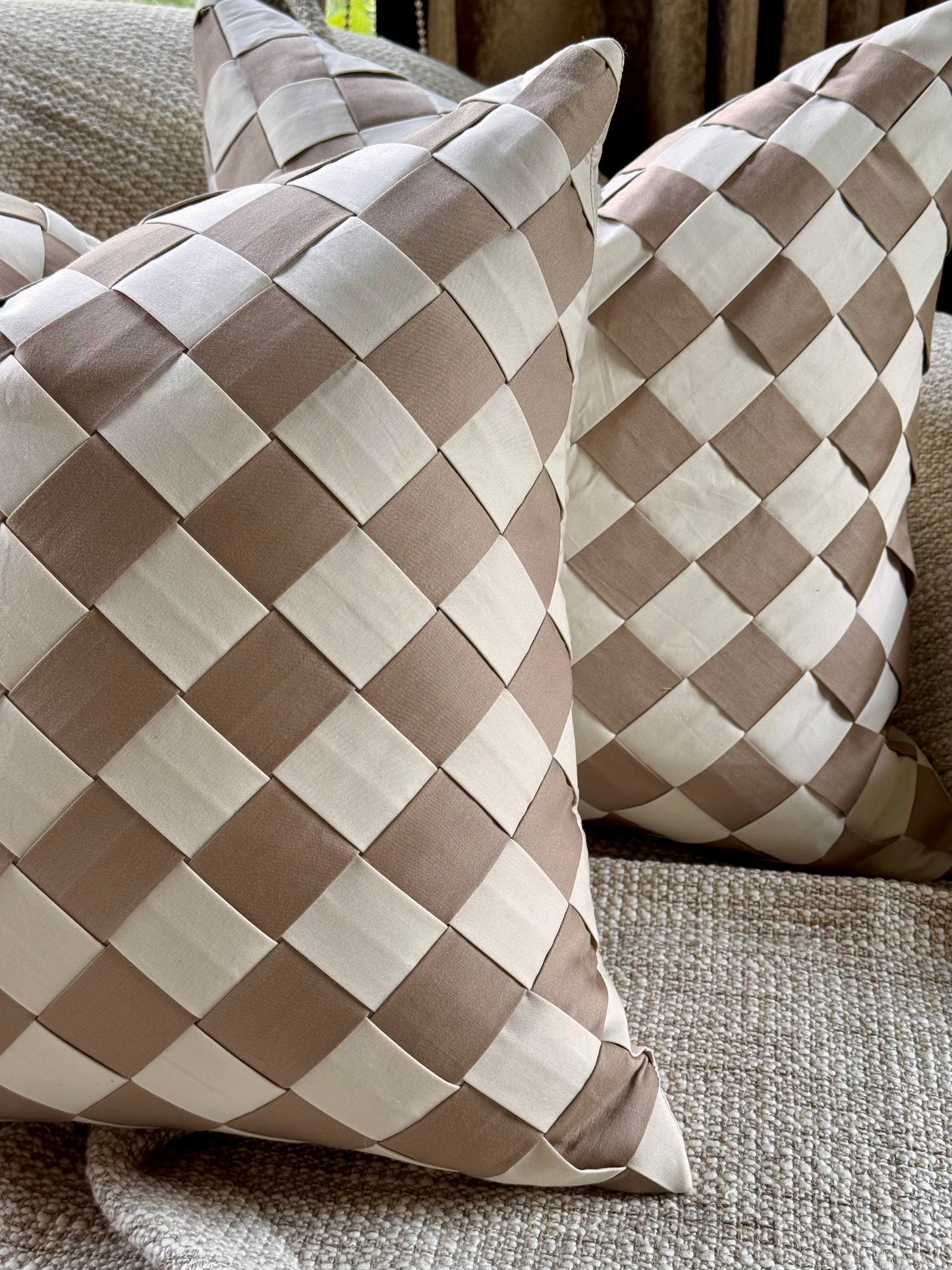 The Beige & Ivory Weave Cushion Cover