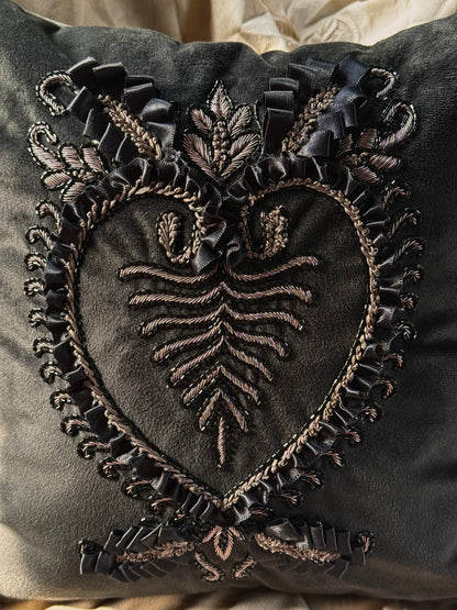 The Black Heart Cushion Cover