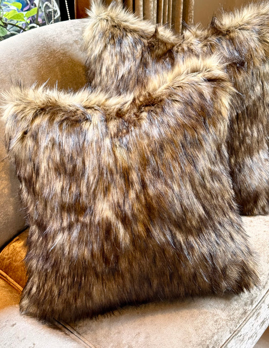 The Brown Fur Cushion Cover