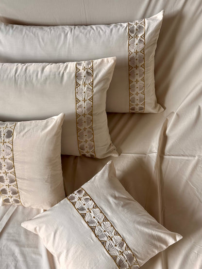 The Light Beige Lotus Bedsheet