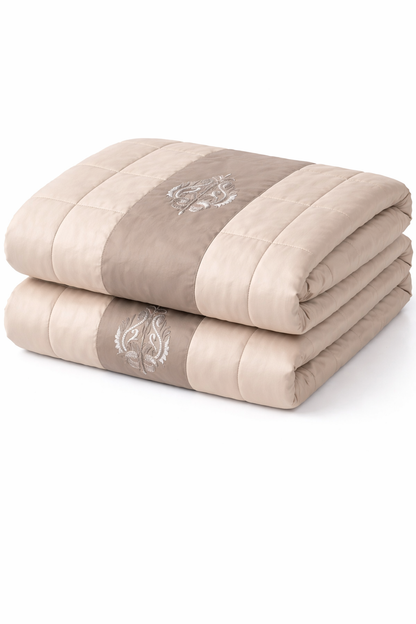 The Beige Stripe Baroque Quilt