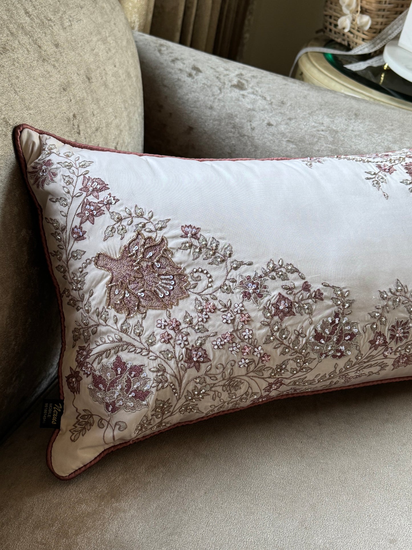 The Blush Ornate Lumbar (With Insert)