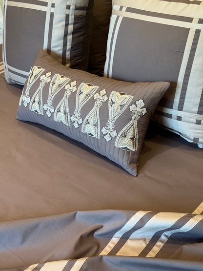 The Ash Brown Stripe Bedsheet Set