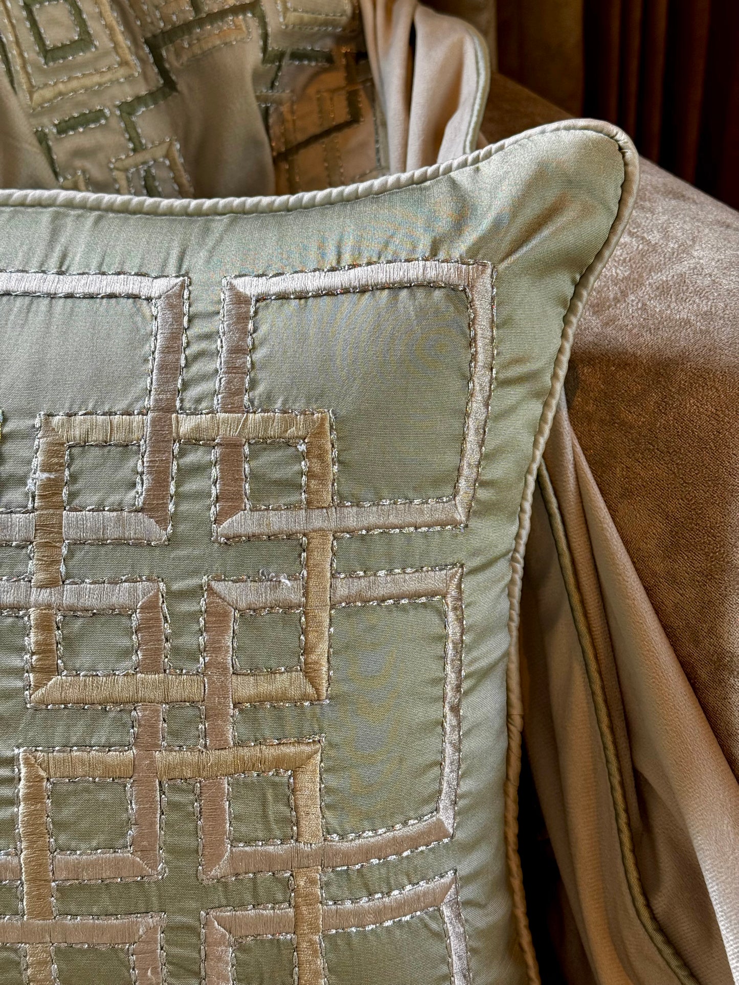 The Pastel Green Matrix Cushion Cover