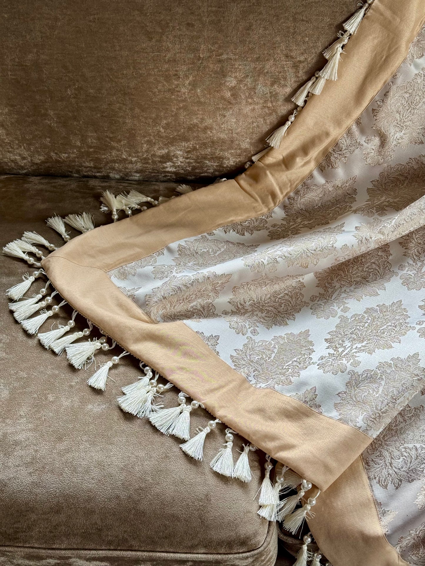 The Beige Tassel Throw