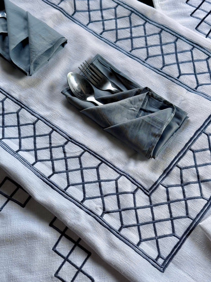 The White Lattice Table Linen Set