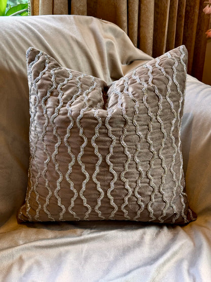 The Brown Bead Cushion Cover