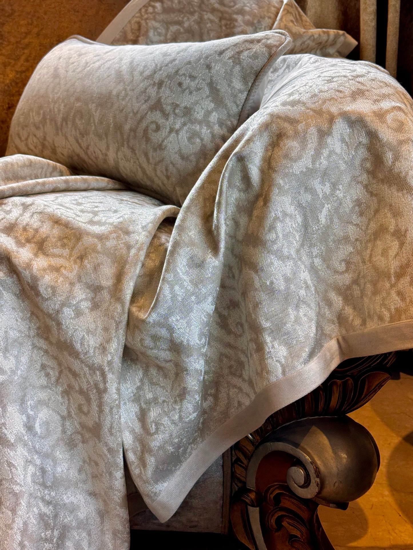 The Beige Aztec Throw