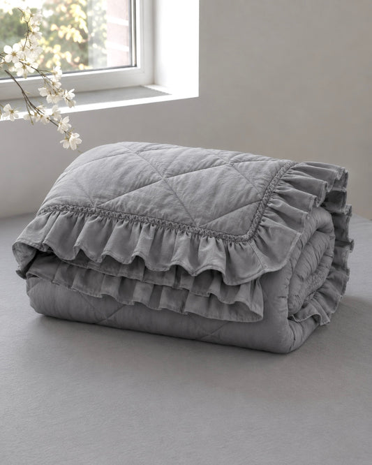 The Light Grey Frill Quilt