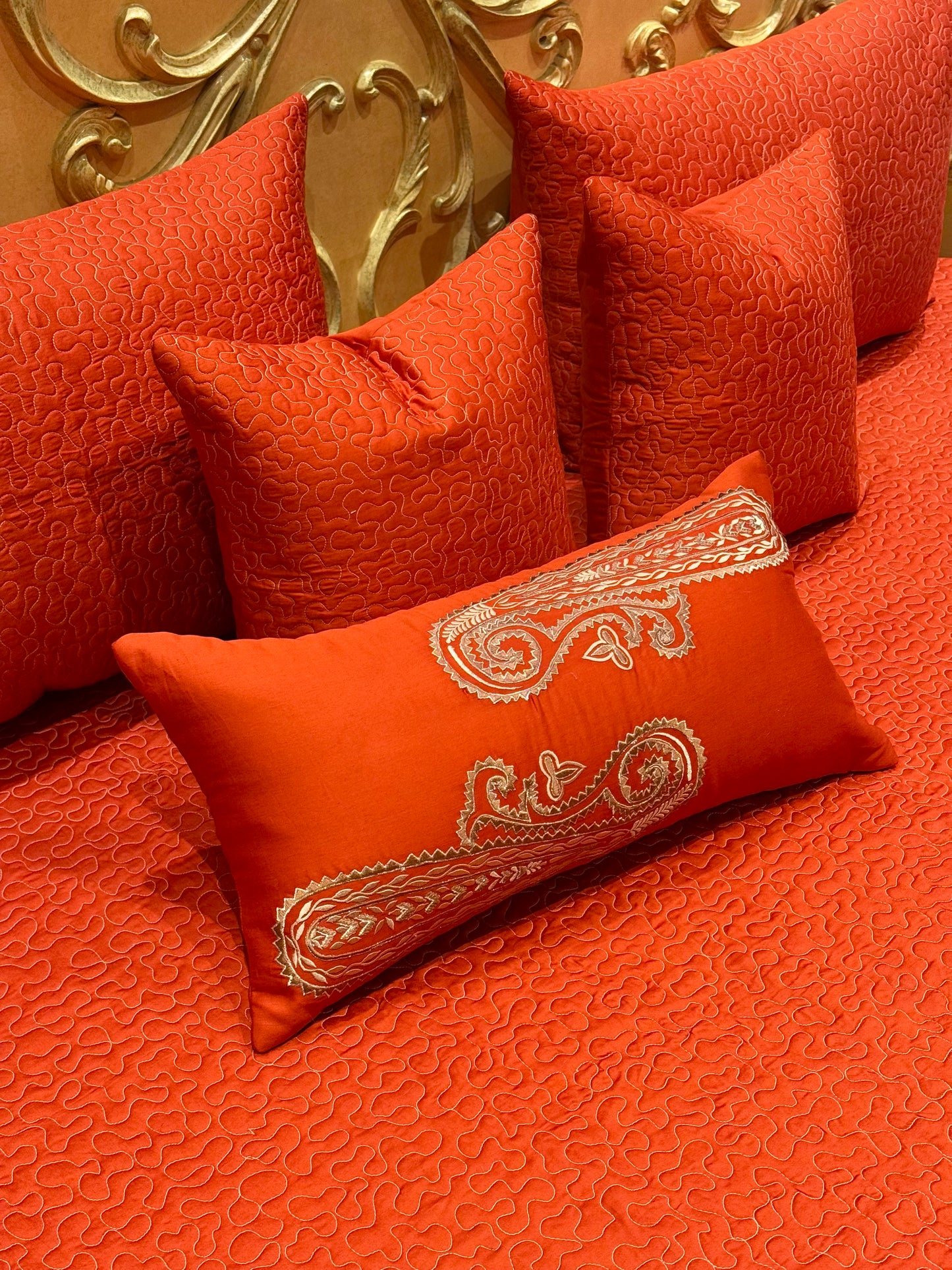 The Orange Paisley Bedding Set