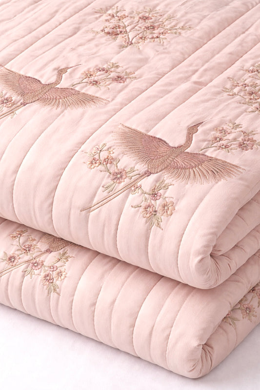 The Blush Pink Bird Quilt