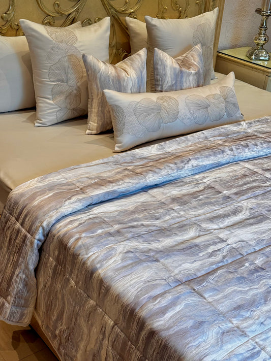 The Beige Galaxy Quilt Set