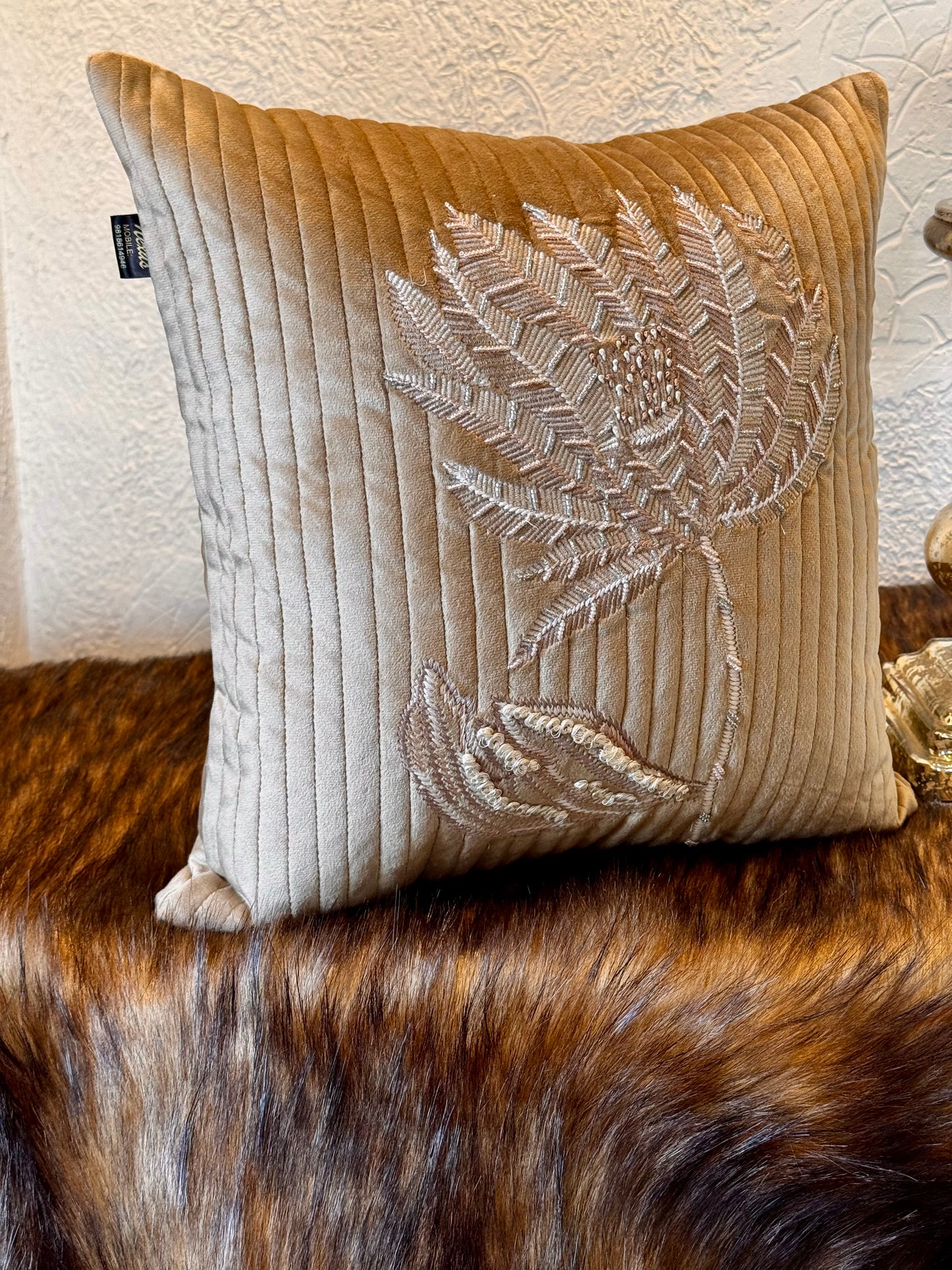 The Gold Flora Cushion Cover