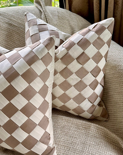 The Beige & Ivory Weave Cushion Cover