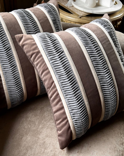 The Pleated Mocha Cushion Cover