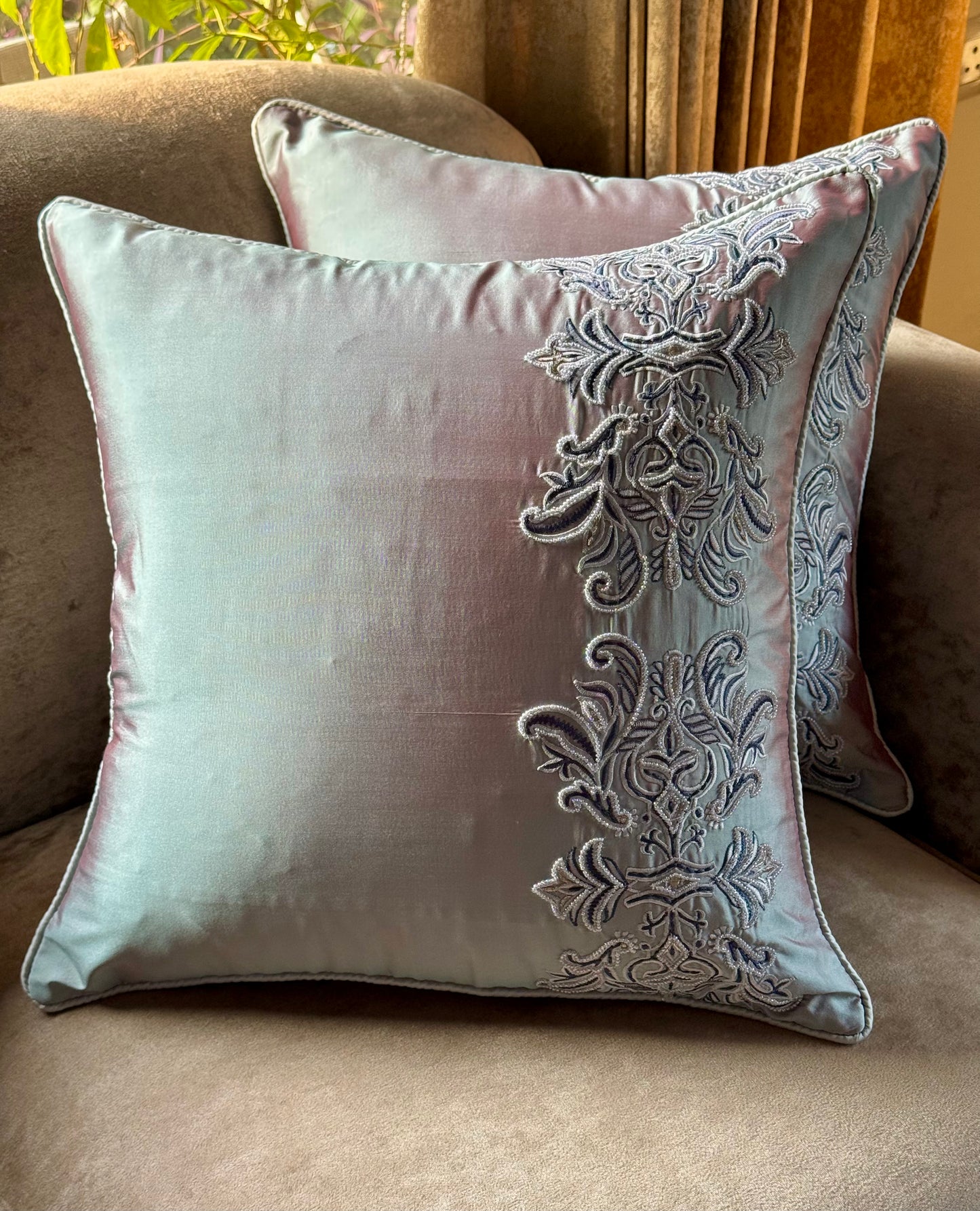 The Frosted Azure Cushion Cover