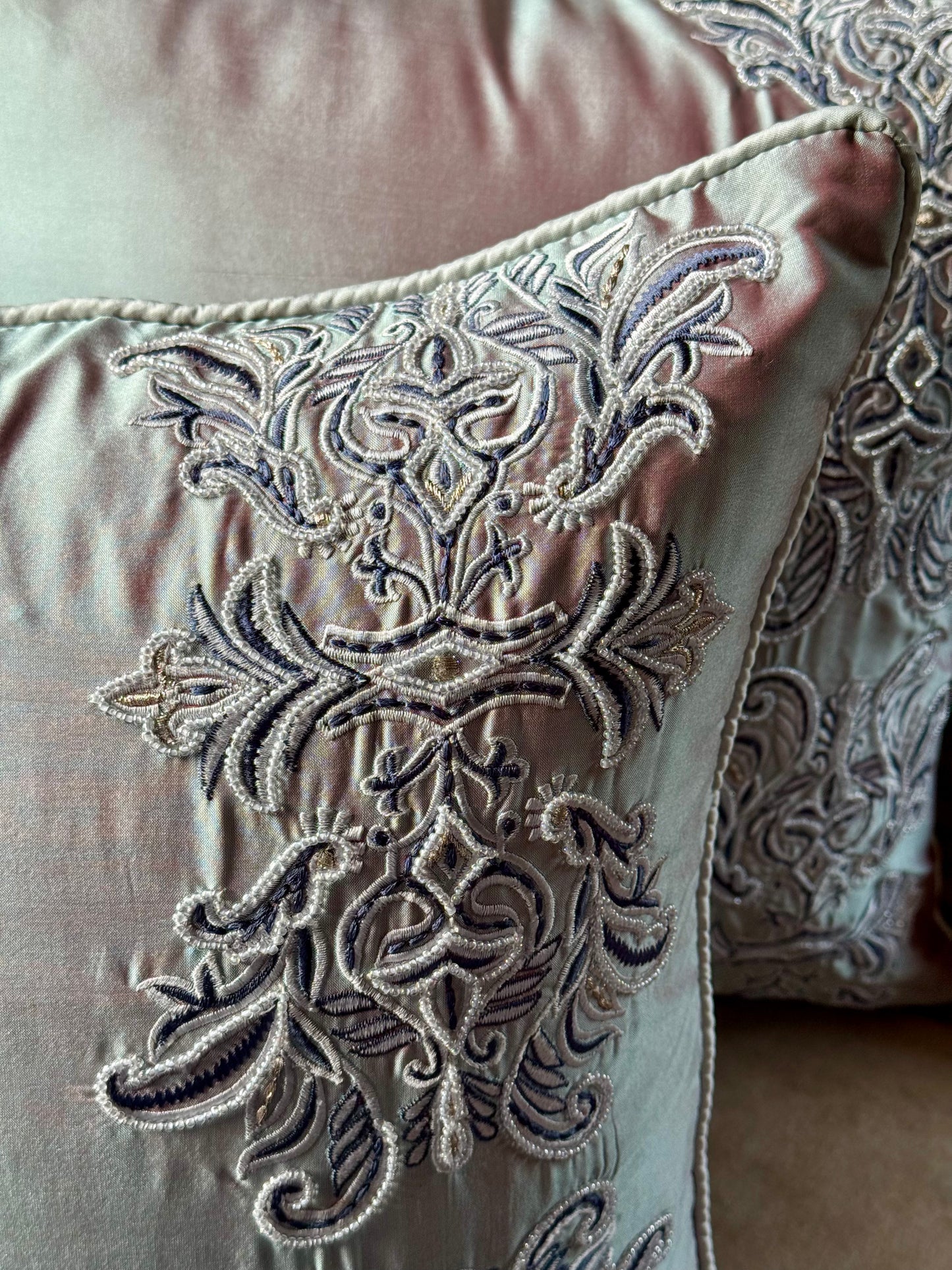The Frosted Azure Cushion Cover