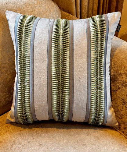 The Grey-Green Pleated Cushion Cover