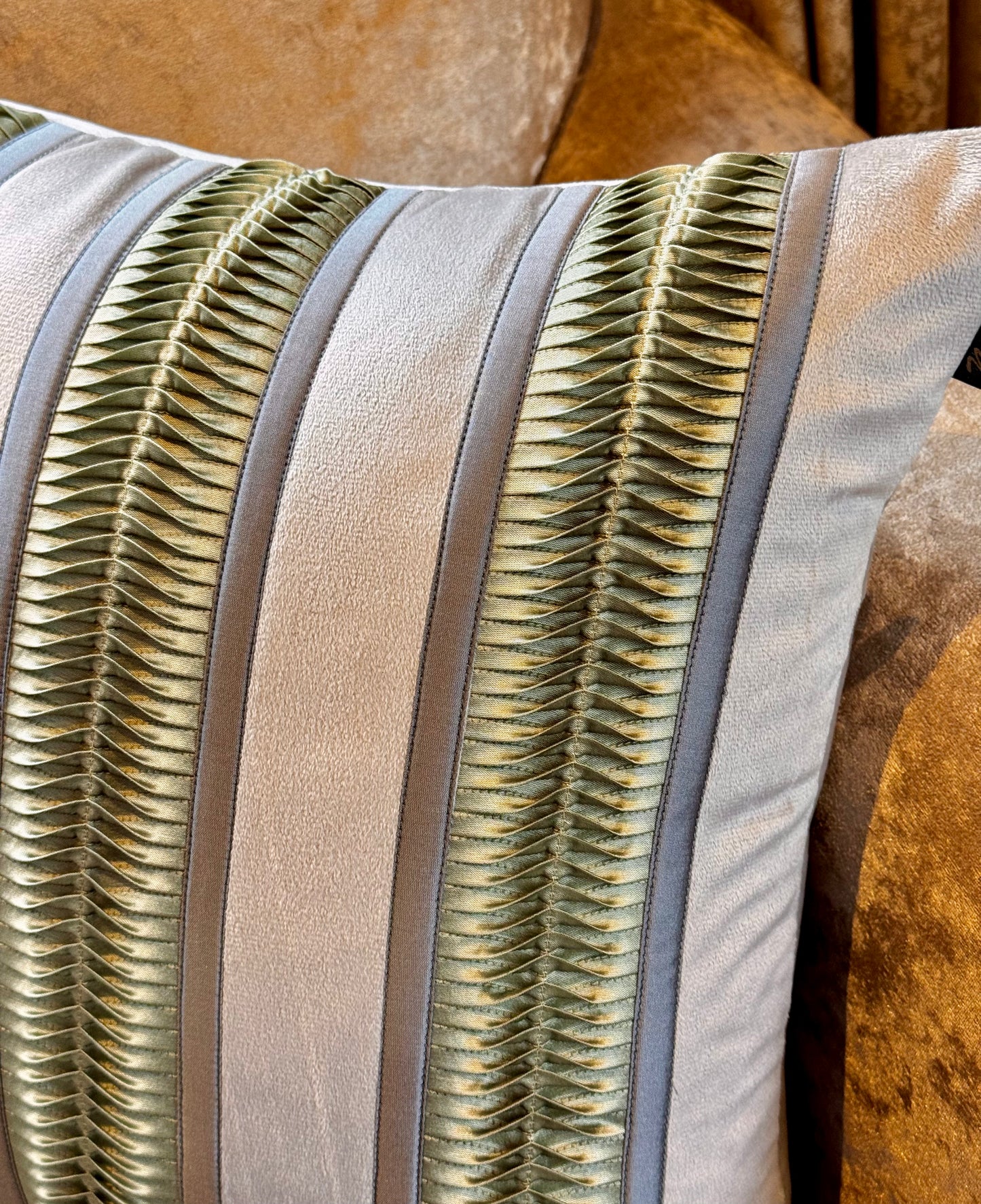 The Grey-Green Pleated Cushion Cover