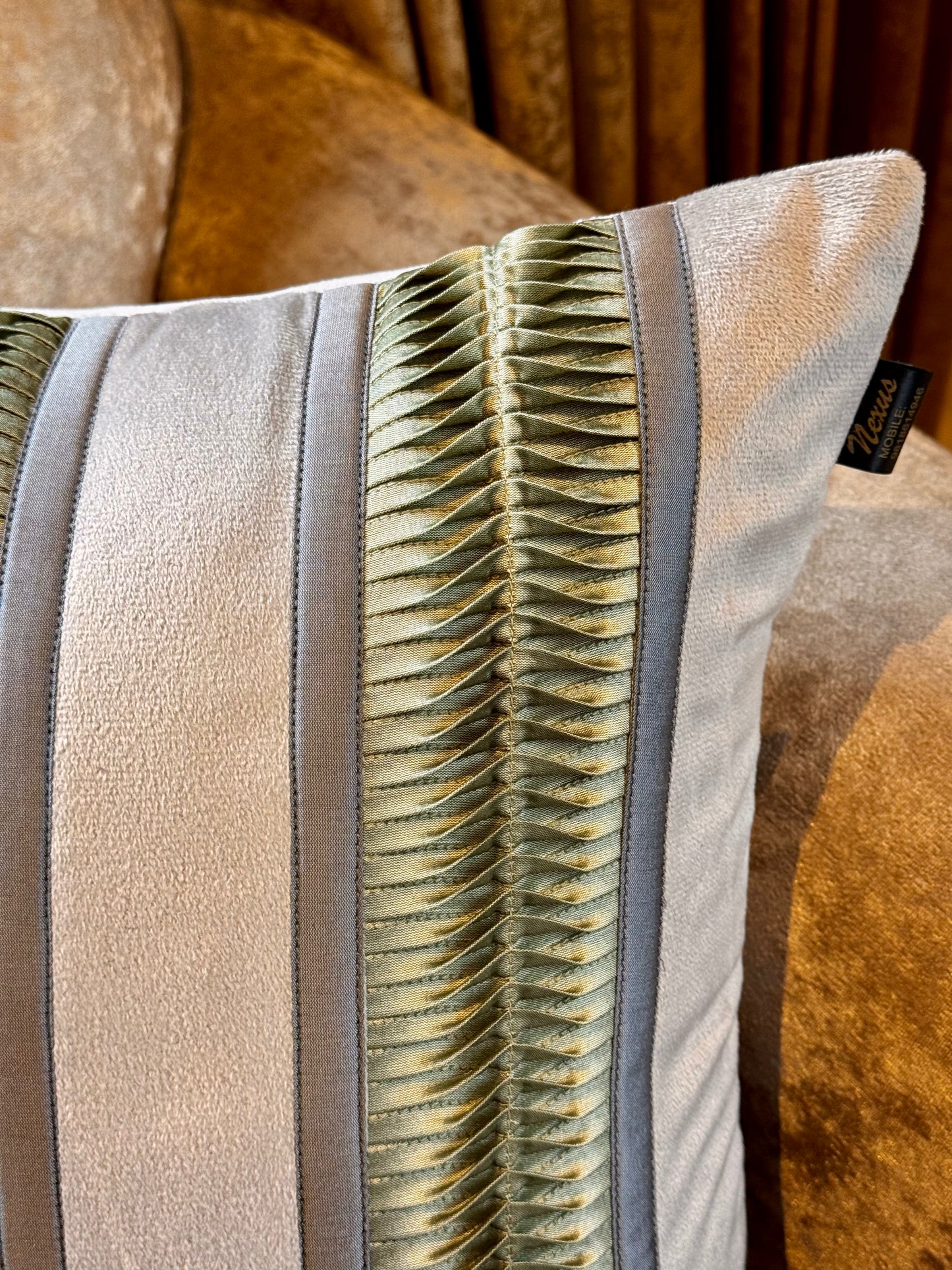 The Grey-Green Pleated Cushion Cover