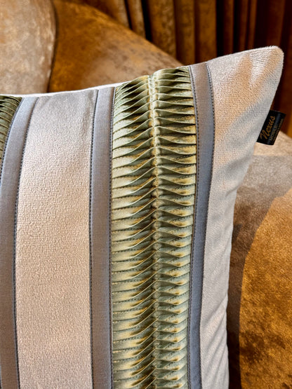 The Grey-Green Pleated Cushion Cover