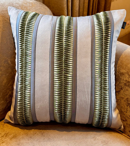 The Grey-Green Pleated Cushion Cover