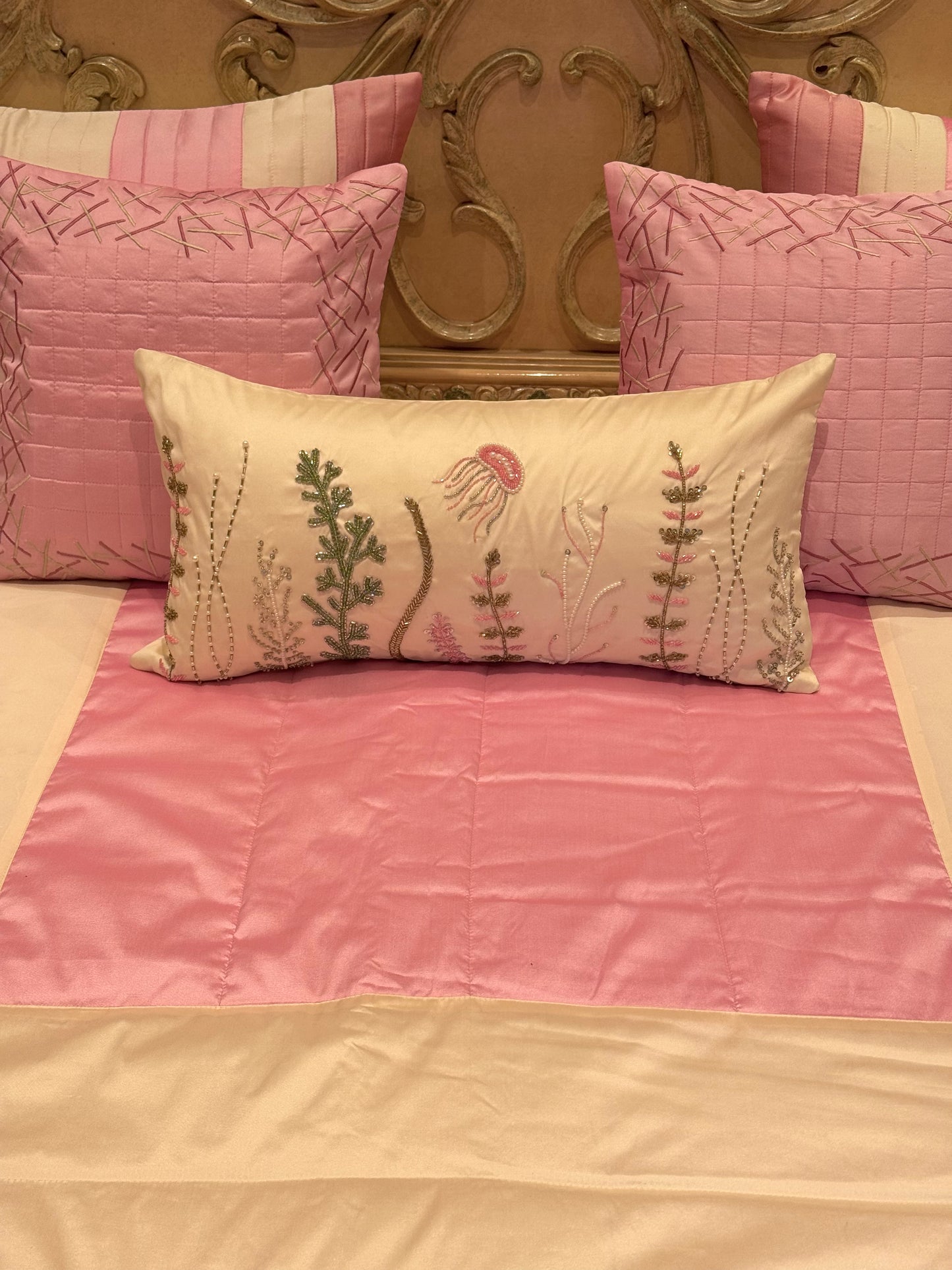 The Cream & Pink Ocean Bedding Set
