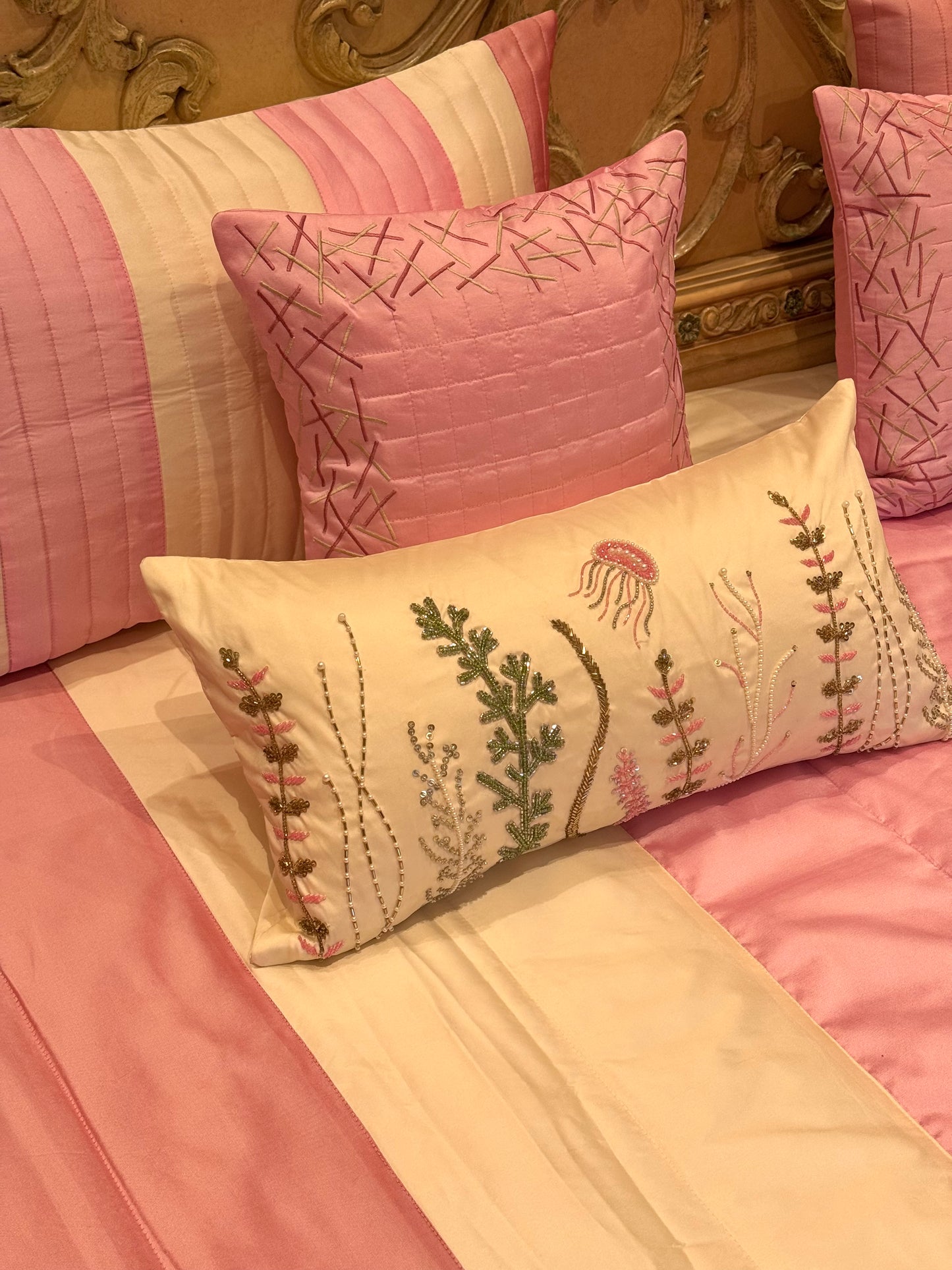 The Cream & Pink Ocean Bedding Set