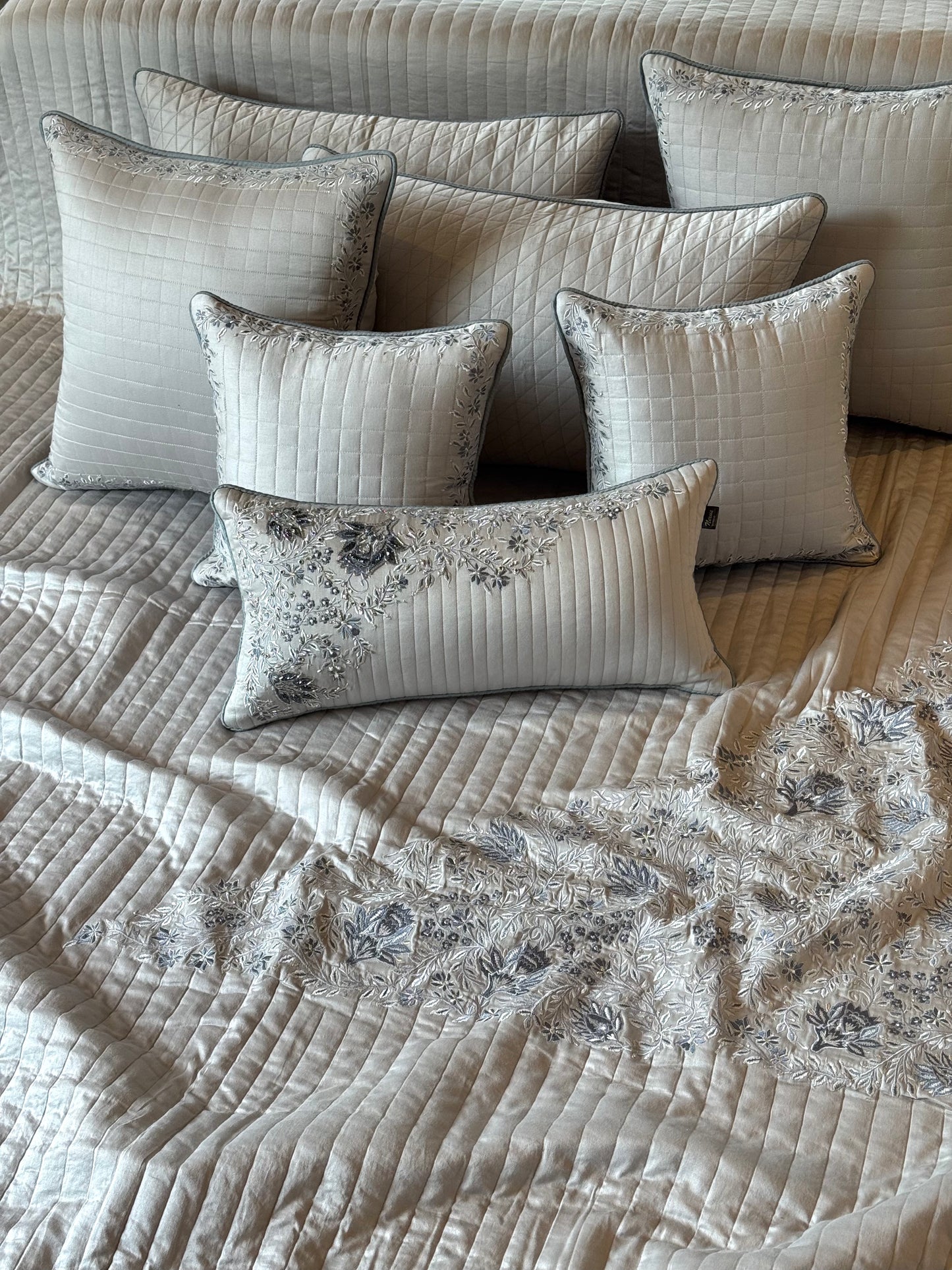The Silver Petal Bedding Set
