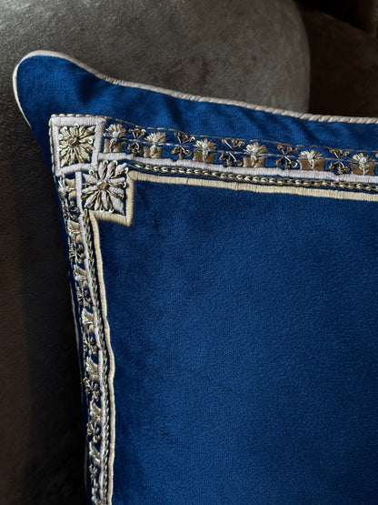 The Sapphire Border Cushion Cover