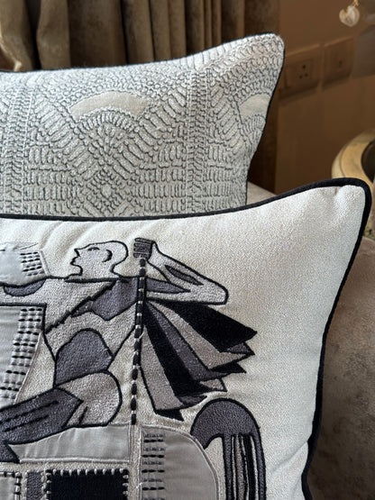 The Noir Geometry Cushion Cover
