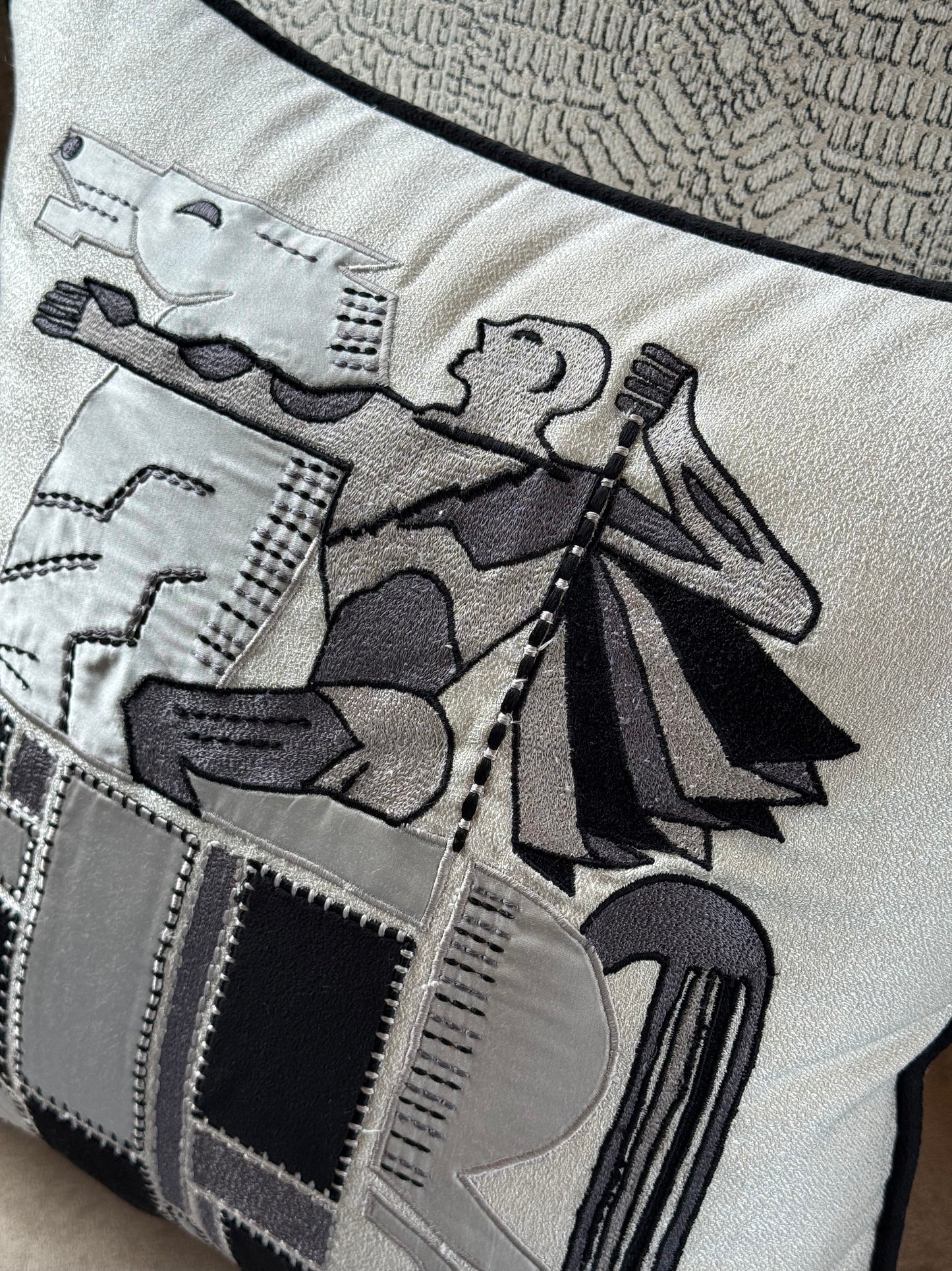 The Noir Geometry Cushion Cover